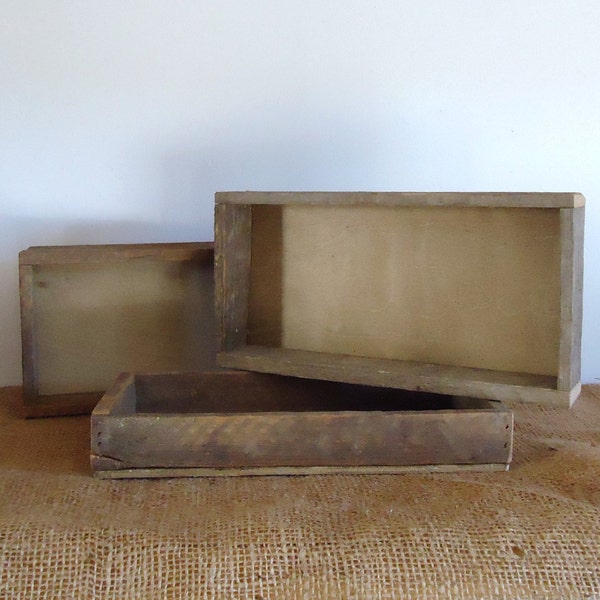 rustic wood box, tray, wedding tabletop, reclaimed wood organizer, altered art supply