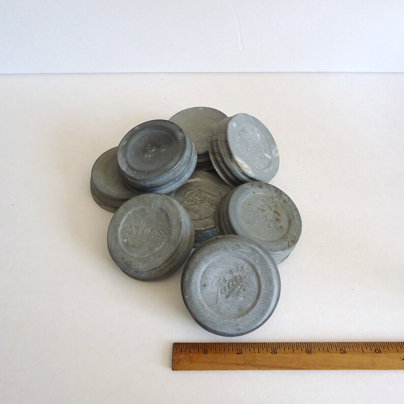 Zinc Jar Lids Canning Jar Lid 2 Standard Size Vintage Atlas Etsy
