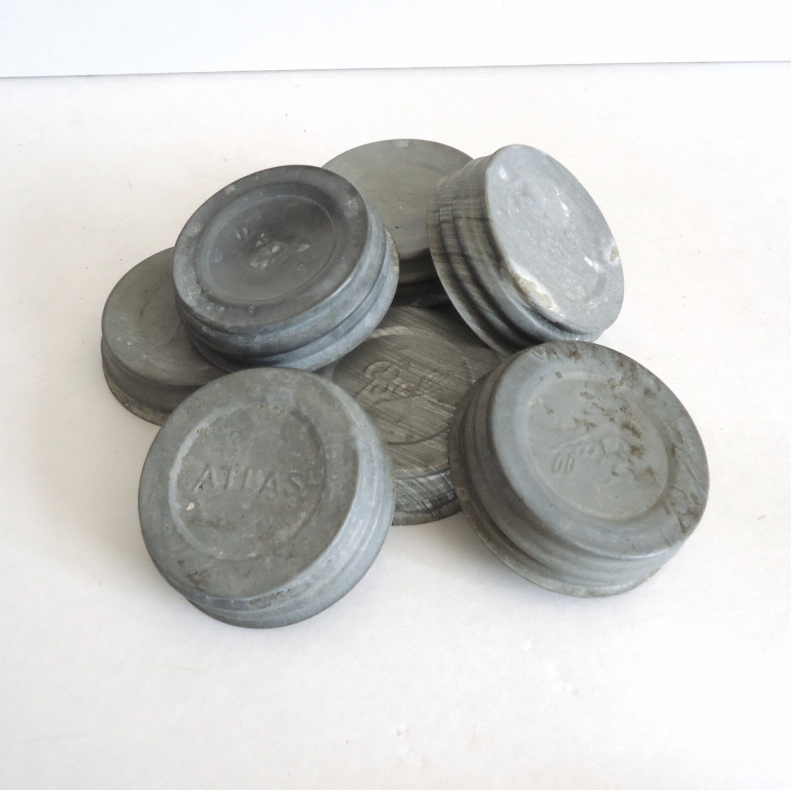 Zinc Jar Lids Canning Jar Lid 2 Standard Size Vintage Atlas Etsy