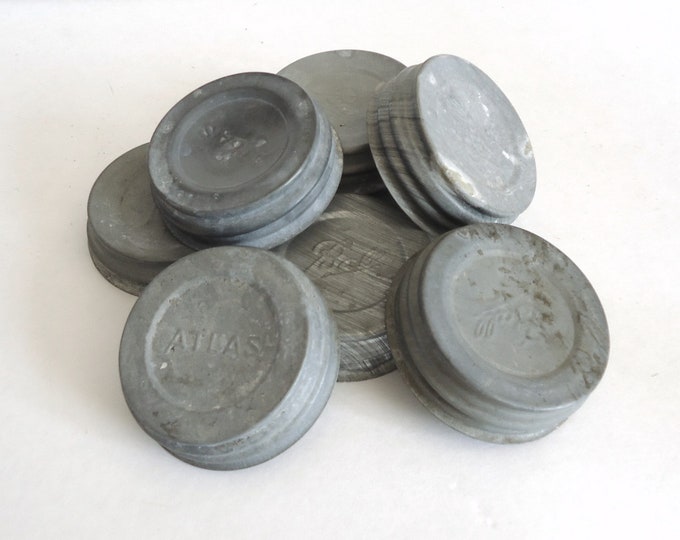 Zinc Jar Lids Canning Jar Lid 2 Standard Size Vintage Atlas Etsy
