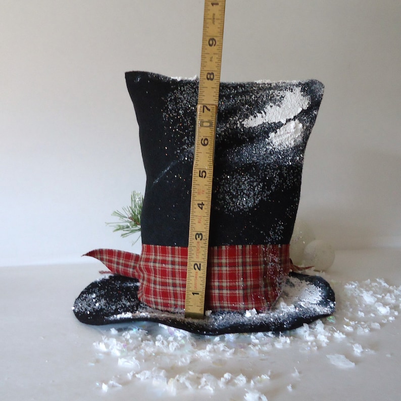 Christmas tree topper Snowman Top Hat, Snowmen, Frosty Snow man, Winter Home Decor, Farmhouse Christmas image 5