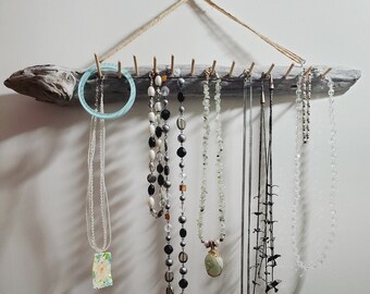 Driftwood collection for Display of Jewelry, bracelets, sun catchers, and any item on a chain or string Made in USA