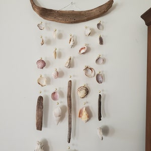 Kona driftwood, Pearl beads, beach shells old, new and odd, wall hanging