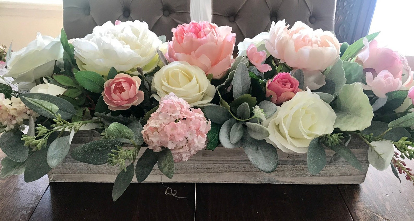 Peony Arrangement Farmhouse Arrangement Hydrangea | Etsy