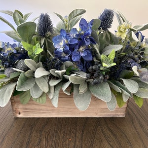 Floral Centerpiece in Dough Bowl Centerpiece, Farmhouse Arrangement, Lambs Ear Centerpiece, Farmhouse Decor, Wedding Decor