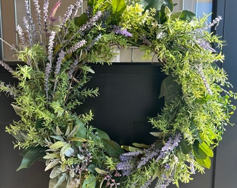 Lavender Wreath, Rosemary Wreath, Spring Wreath, Summer Wreath, Farmhouse Wreath
