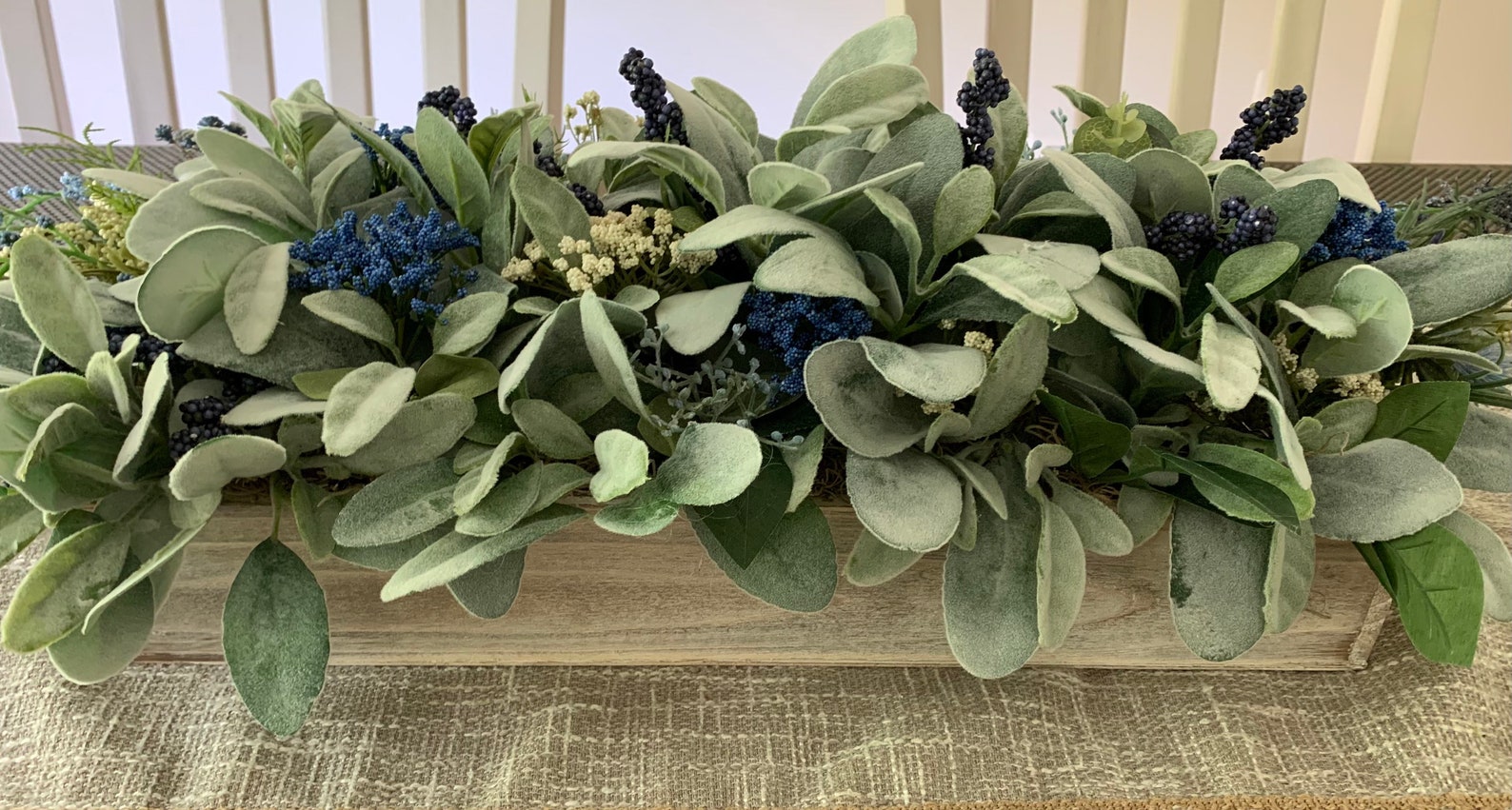 Lambs Ear Centerpiece, Lambs Ear Arrangement, Farmhouse Centerpiece