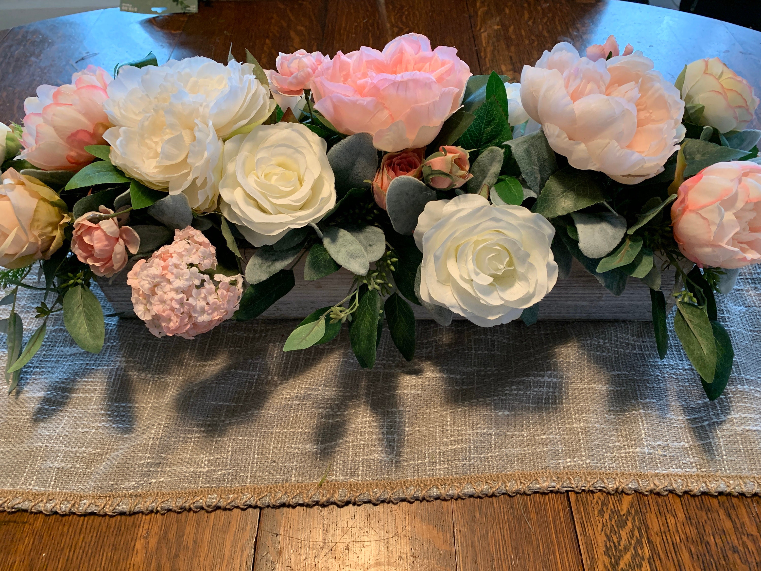 Peony Arrangement Farmhouse Arrangement Hydrangea | Etsy