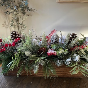 Frosted Berry Christmas Centerpiece: Pinecone Winter Arrangement