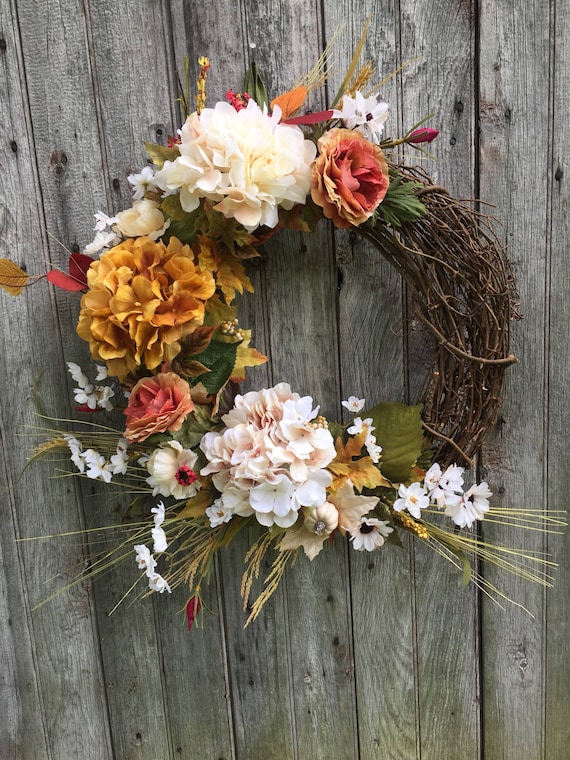 Green Wreath 20 Inch Fall Wreath For Front Door Outside