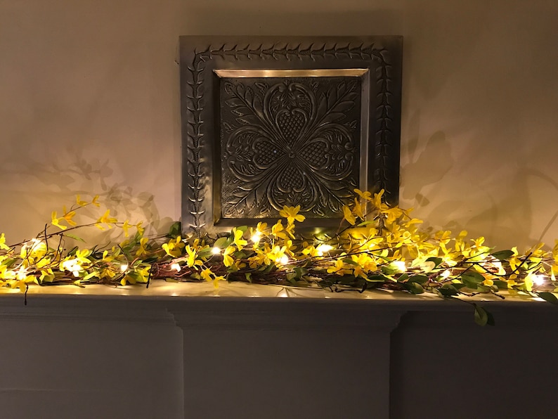 Forsythia Mantle Garland Spring Garland Spring Mantle Decor | Etsy