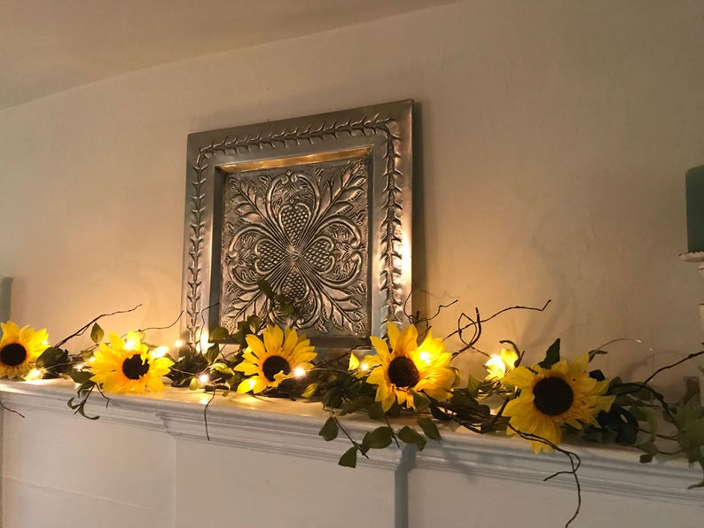 Sunflower Garland Mantle Garland Fireplace Garland Fall Etsy Australia