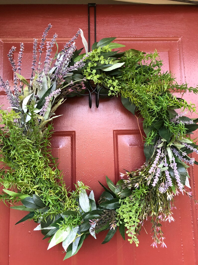 Herb Wreath Rosemary Wreath All Season Wreath Lavender Etsy