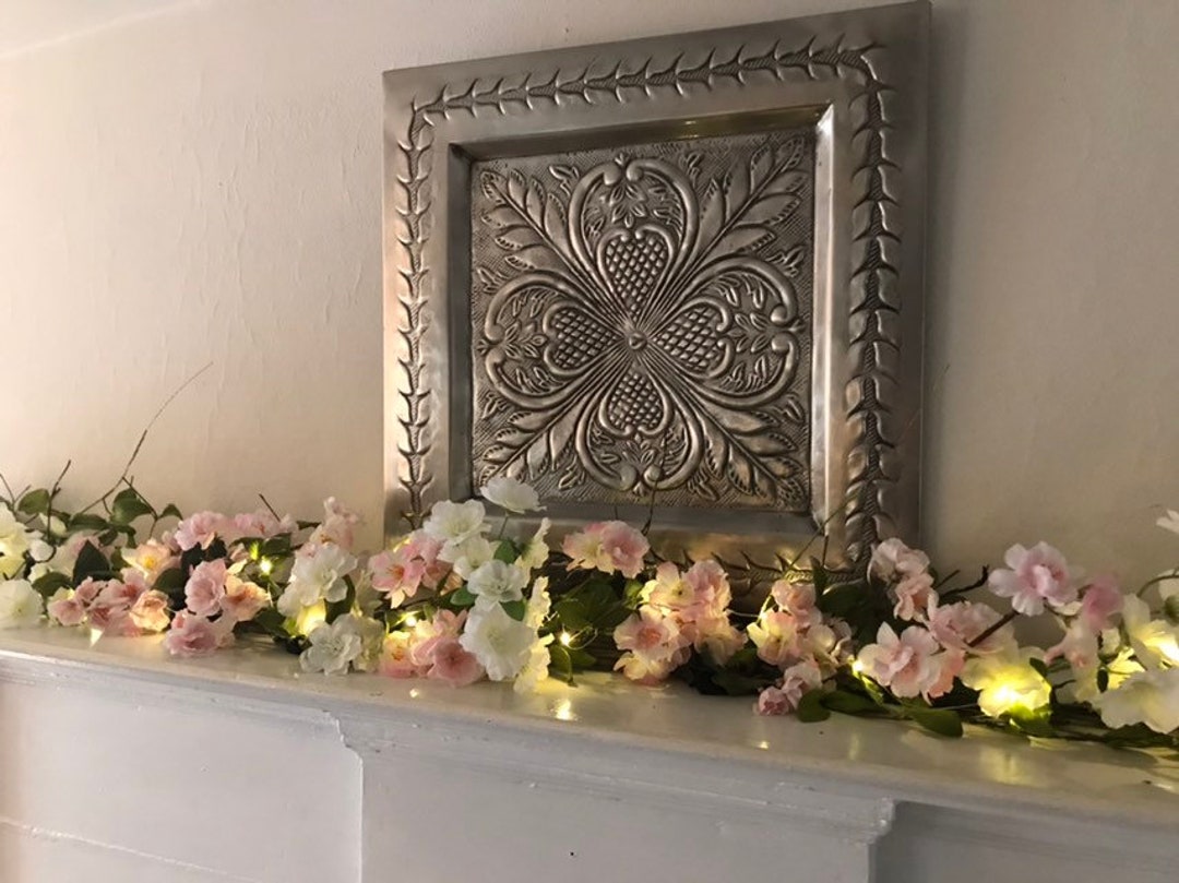 Spring Garland, Cherry Blossom Garland, Mantle Garland With Lights ...