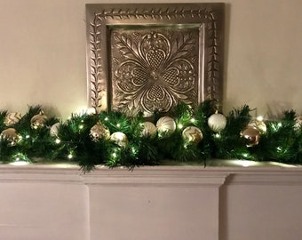 Christmas Mantle Garland, Ornament Garland, Holiday Garland