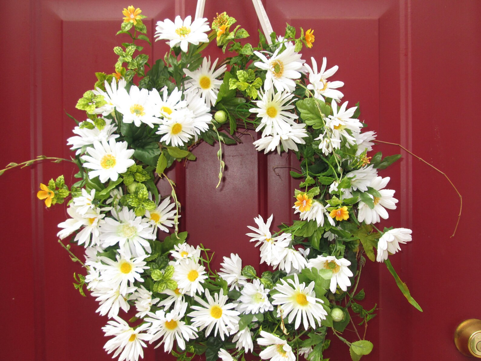 Daisy Wreath Summer Wreath Spring Wreath Front Door Wreath Etsy