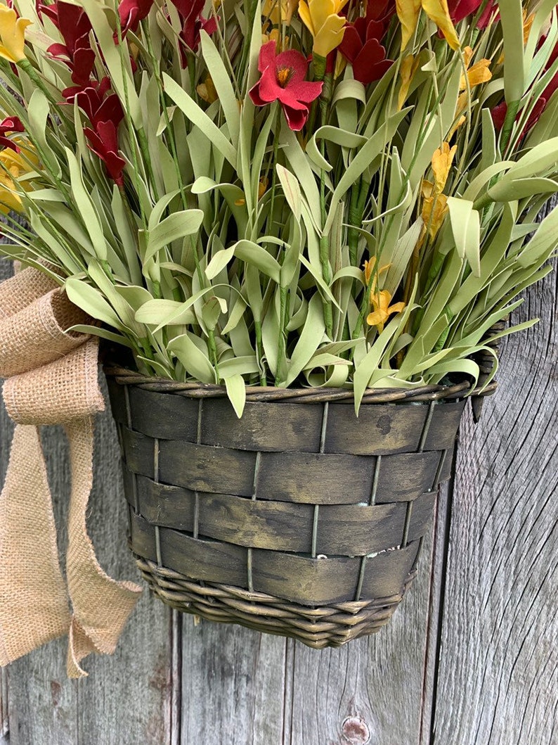 Daisy Basket Farmhouse Decor White Daisy Basket Summer Etsy