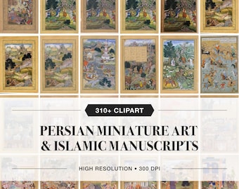 Ensemble de plus de 310 miniatures persanes | Khamsa des manuscrits Nizami (JPG 300 DPI)
