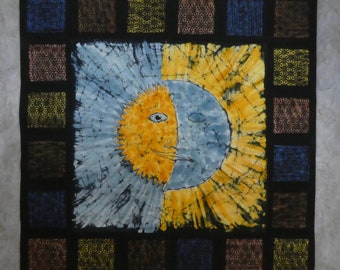 Sun and Moon Batik Art Quilt