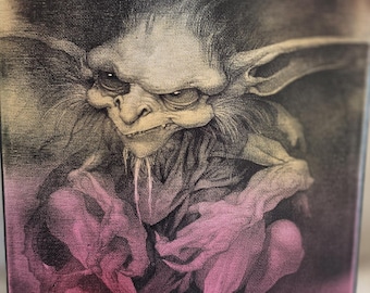 Troll Canvas Art, 8x10 inch Laser-Etched Hand-Colorized Wall and Tabletop Decor