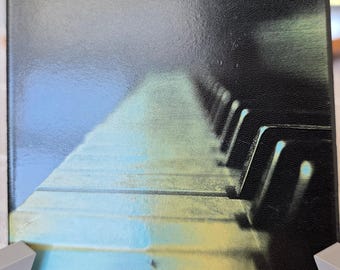 Piano Keyboard Art, Sealed 4x4 Ceramic Tile Coaster, Hand-Colorized Desk and Wall Decor