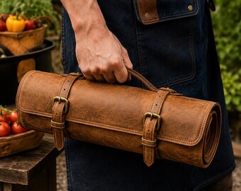 Estuches de cuero personalizados para cuchillos, bolsa para cuchillos de chef hecha a mano, estuche para cuchillos de cocina, organizador de herramientas para parrilla