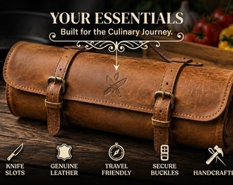 Personalized Leather Knife Rolls Handmade Chef Knife Bag Cooking Knives Case Grill Tool Organizer