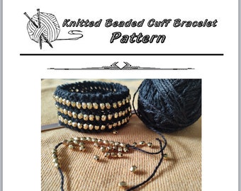 Knit Beaded Cuff Bracelet PDF Pattern Only  Beaconhillcollect Knit Bracelet Pattern