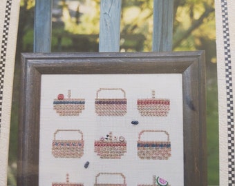 Water Color Baskets Vintage X Stitch Pattern Book  Beaconhillcollect Vintage Watercolor Baskets X Stitch Pattern