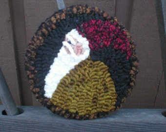 Hooked Rug Santa Coaster Beaconhillcollect Hooked Rug Santa