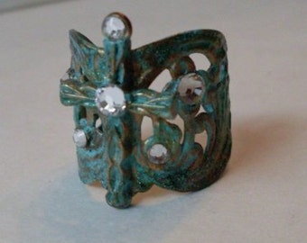 Jewelry Cross Verdigris Ring Beaconhillcollect Jewelry Cross Ring