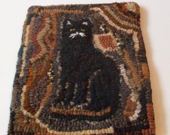 Black Cat Hooked Rug Beaconhillcollect Hooked Rug Cat