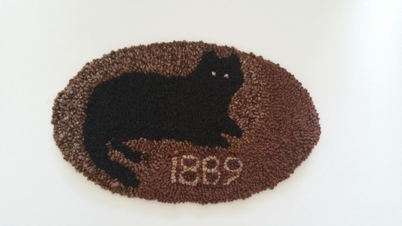 Farmhouse Decor Hooked Rug 1889 Black Cat Beaconhillcollect Farmhouse Decor