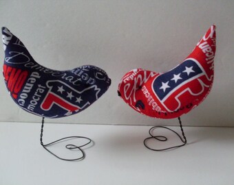 Birds Limited Edition Democrat & Republican Beaconhillcollect Patriotic Bird Ornaments