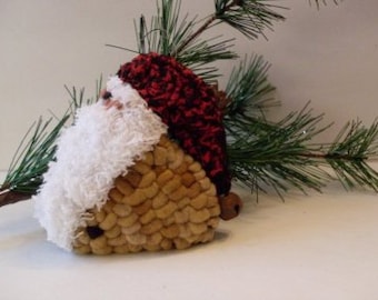 Hooked Rug Santa Ornament Beaconhillcollect  Hooked Rug Santa Ornament