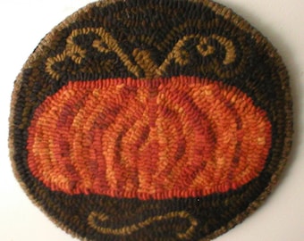 Hooked Rug PDF PATTERN only Primitive Pumpkin Mat Beaconhillcollect Hooked Rug Pattern