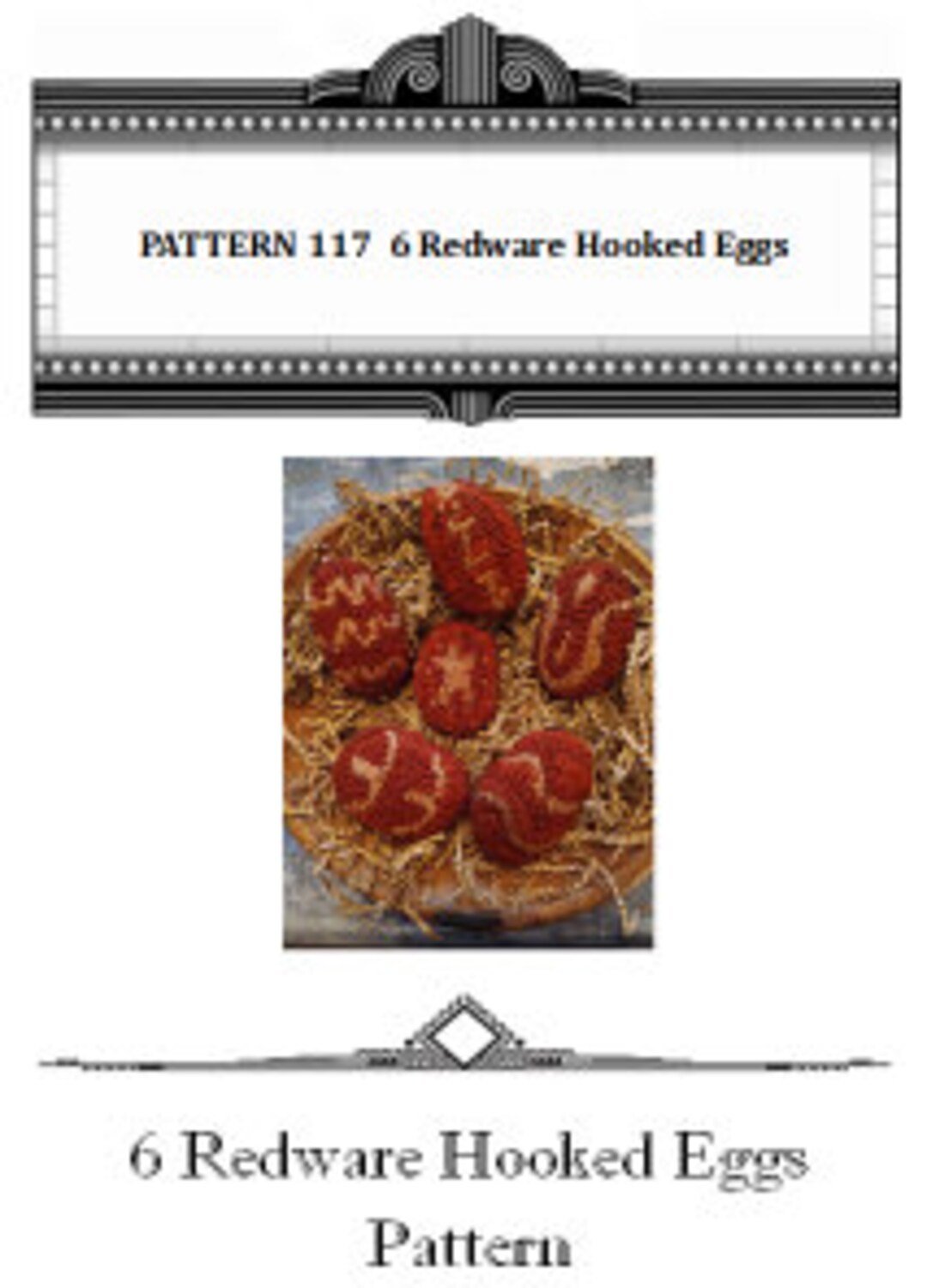 Hooked Rug PDF Pattern Redware Hooked Eggs Beaconhillcollect PDF ...