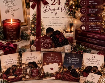 Couples Christmas Advent Cards | 24 Date Night & Connection Prompts (Digital Download)