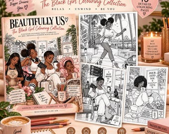 Black Girl Colouring Pages | 15 Printable Self Care Scenes (Digital Download)
