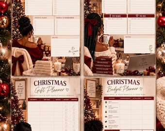 Black Woman Christmas Planner Bundle | 8-Page Printable (Digital Download)