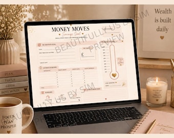 Money Moves Savings Goal Tracker | Budget Binder Worksheet (Digital Download)