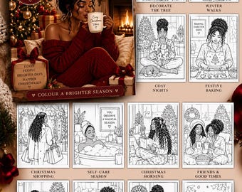 Black Women Christmas Colouring Book | 25 Festive Printable Pages | Digital Download