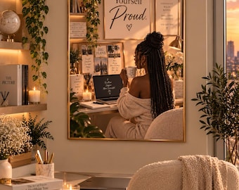 Make Yourself Proud Wall Art | Black Woman Motivational Print (Digital Download)