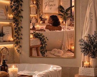 Protect Your Peace Wall Art | Black Woman Self-Care Print (Digital Download)