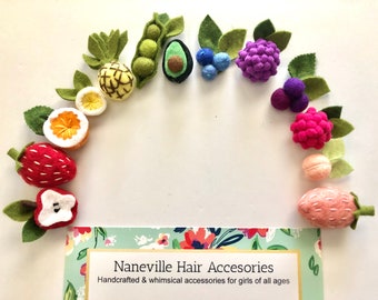 Pick 2 fruits, Mix and match fruity hair clips or nylon headband