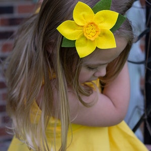 Daffodil hair clip or nylon headband