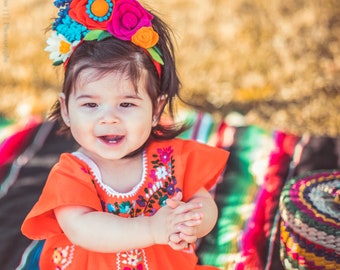 For all ages: Authentic Frida Kahlo / Catrina/Mexico flower headband. Day of the dead hair piece.