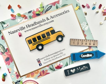 School bus hair clip, alligator clip