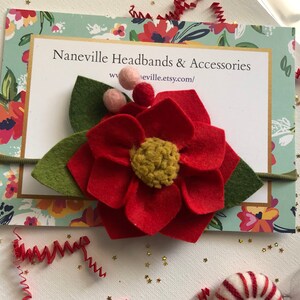 Poinsettia headband or hair clip