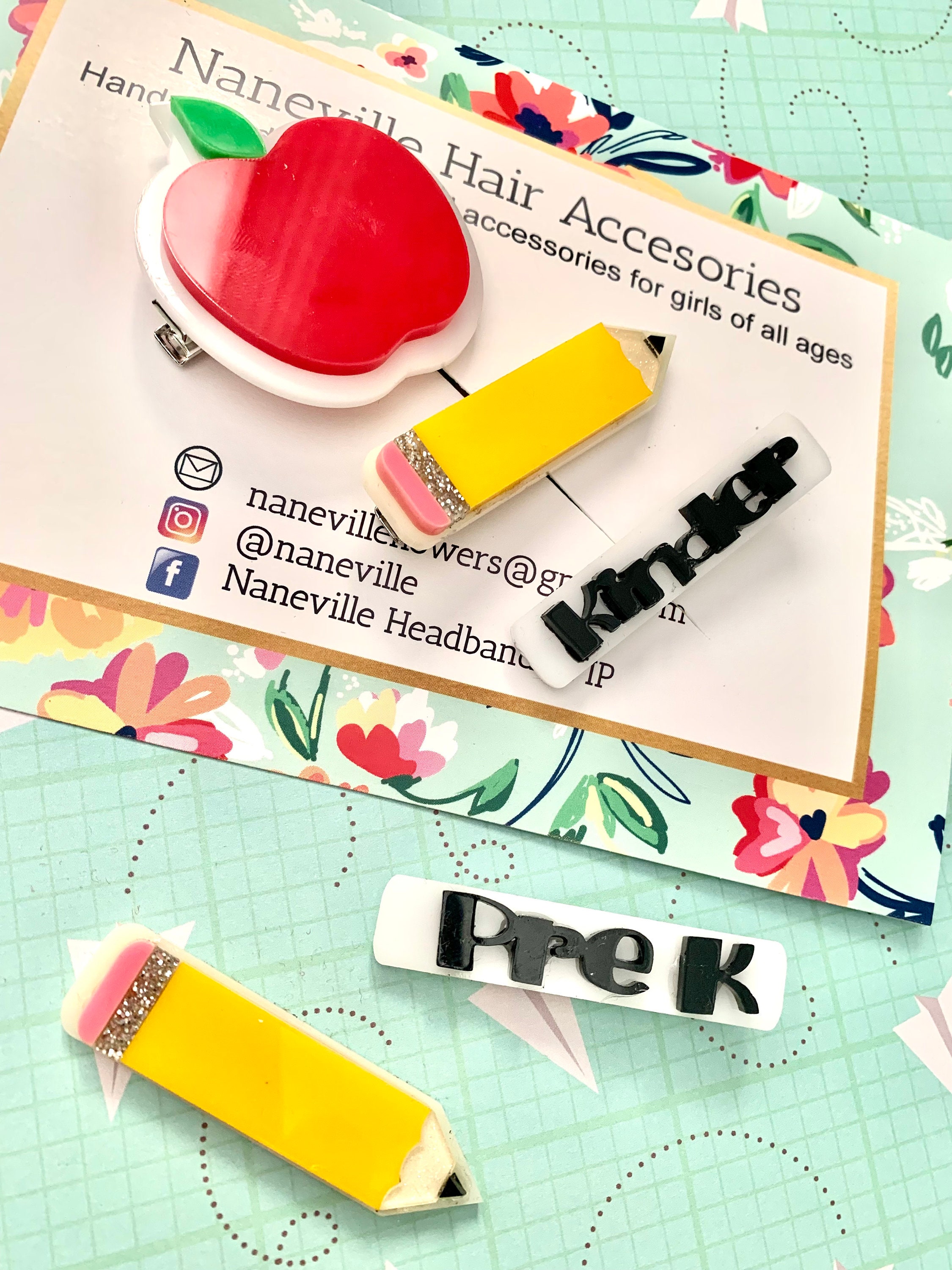Back to school clip set, alligator clip